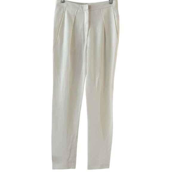 Giorgio Armani White Single Pleat Viscose Blend High Rise Pants Size 4 vintage - Picture 1 of 16